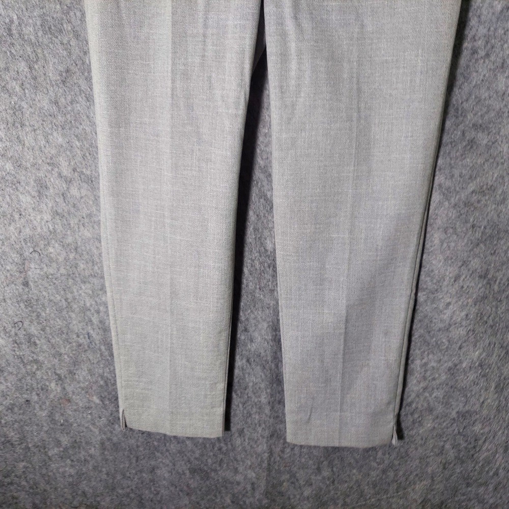 NWOT Zara Women Dress Pants 4 Gray Crop Straight Leg Trouser Woven Flat Front - Picture 3 of 11
